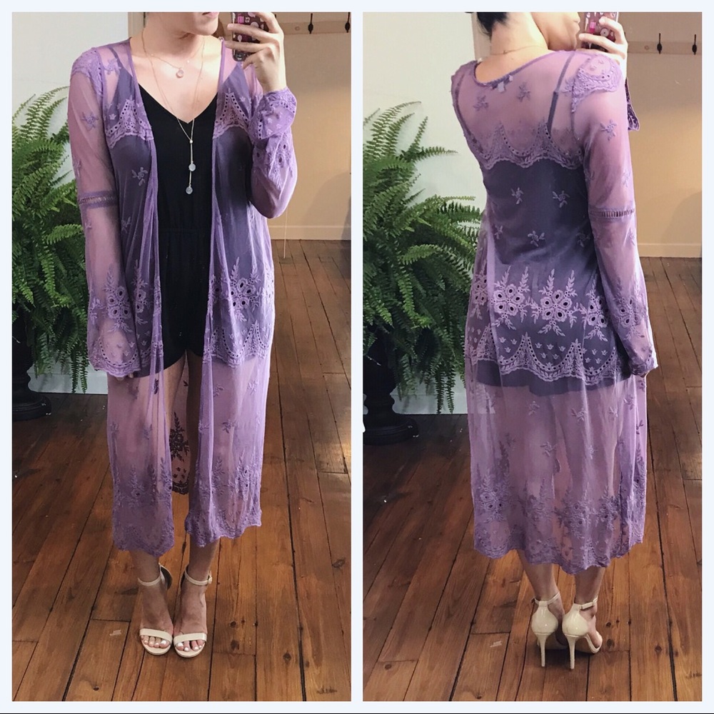 Sheer Purple Duster NWT